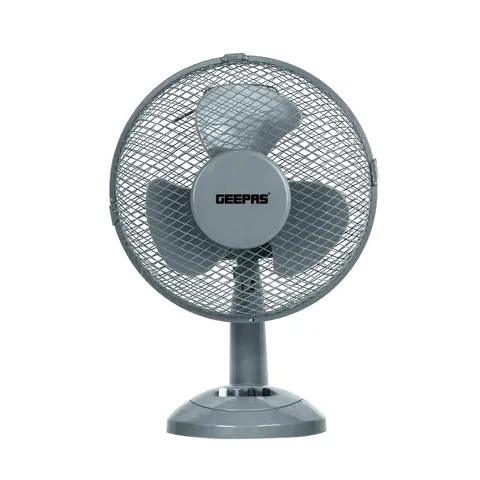 12-Inch Grey Portable Oscillating Desk Fan – image 1