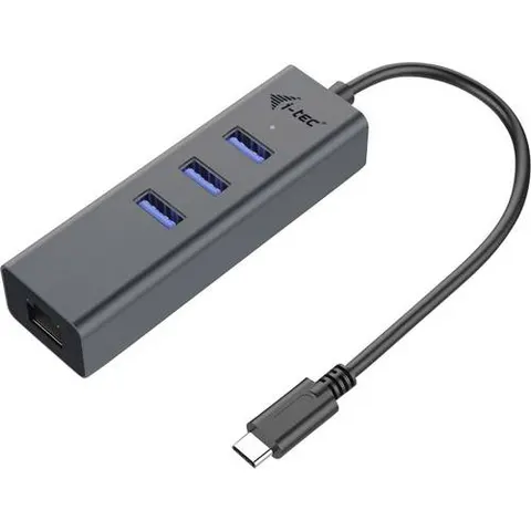 Concentrador USB C - 3x USB A 3.0 / RJ45 (Gris) - I-TEC – imagen 1