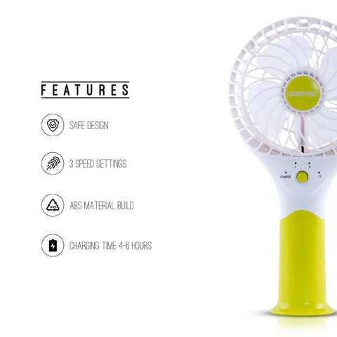 GEEPAS Rechargeable Fan – GF9617GR – image 1