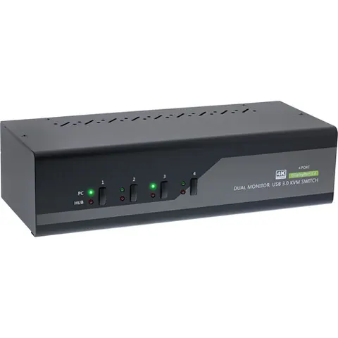 InLine 63654I switch per keyboard-video-mouse (kvm) Nero, Grigio (63654I) – immagine 1