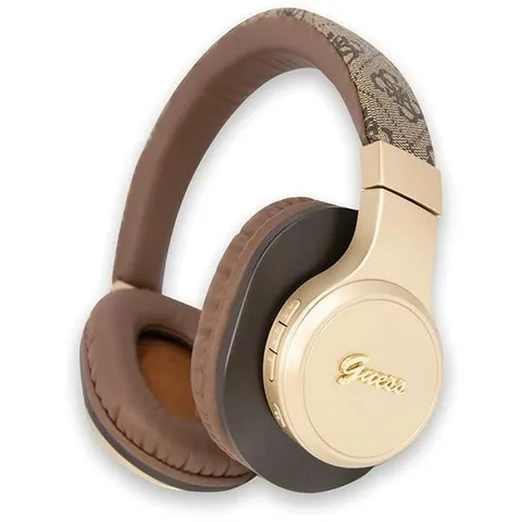 Guess 4G Script Logo - Bluetooth Stereo Over-Ear Koptelefoon - Bruin – afbeelding 1