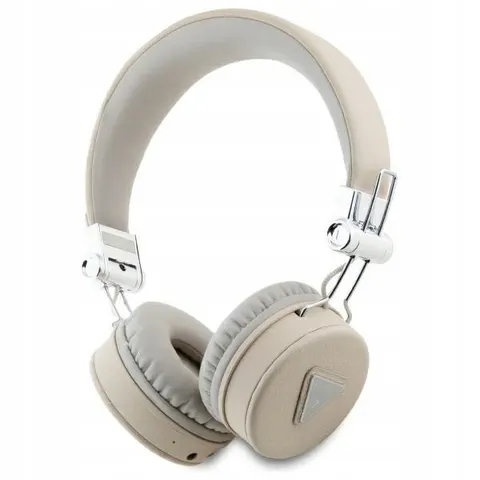Guess Bluetooth Stereo Koptelefoon ENC - Grained Triangle Logo - Beige – afbeelding 1