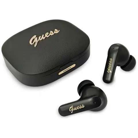 Handsfree Bluetooth Guess Script Metal Logo, TWS, Schwarz – Bild 1