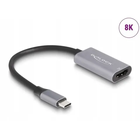 Delock USB Type-Câ„¢ Adapter to HDMI (DP Alt Mode) 8K with HDR function aluminium – afbeelding 1