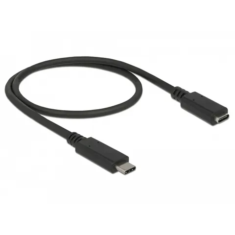 Delock USB-C Verlängerung 1,0m – Schwarz – Bild 1