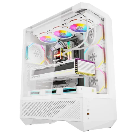 darkFlash - DY460 White + 4 fans - Computerkast – afbeelding 1