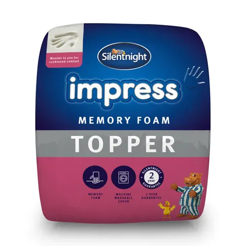 Silentnight 5cm Memory Foam Topper – White – image 1
