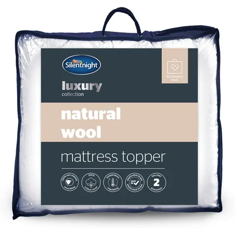 Silentnight Natural Wool Collection 5cm Mattress Topper - Double – image 1