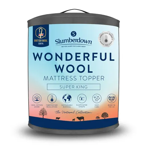 Slumberdown Wonderful Wool 2cm Mattress Topper - Super King – image 1