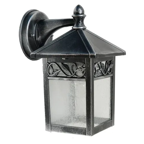 Winchcombe 1 Light Outdoor Wall Lantern Light Black, Silver IP44, E27 – image 1