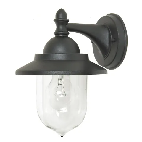 Sandown 1 Light Outdoor Wall Lantern Light Black IP44, E27 – image 1