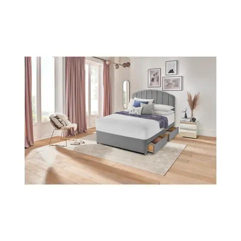 Silentnight Fabric 4 Drawer Divan Base – Grey – 428372 – image 1