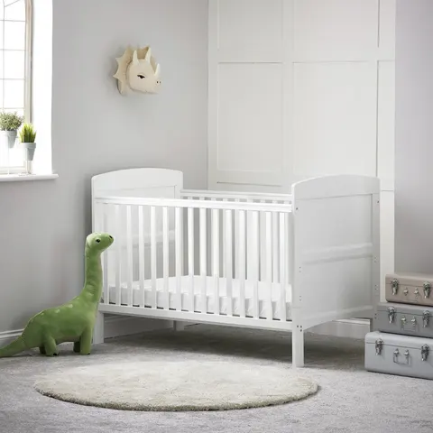 Obaby Grace Cot Bed, Cot Top Changer & Mattress - White – image 1