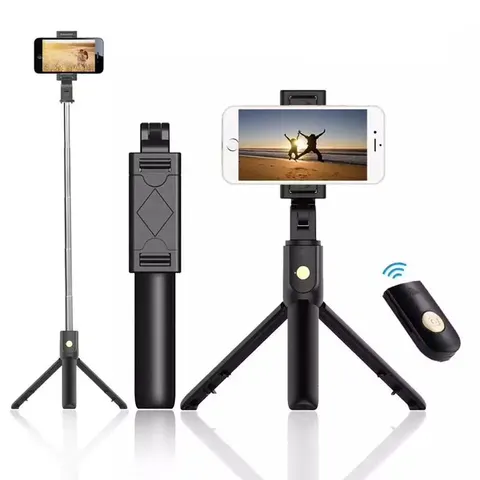 Selfiestick/statief met draadloze afstandsbediening – afbeelding 1