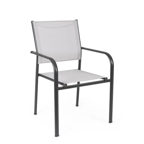 Bizzotto Conjunto de 6 sillas de acero gris – imagen 1