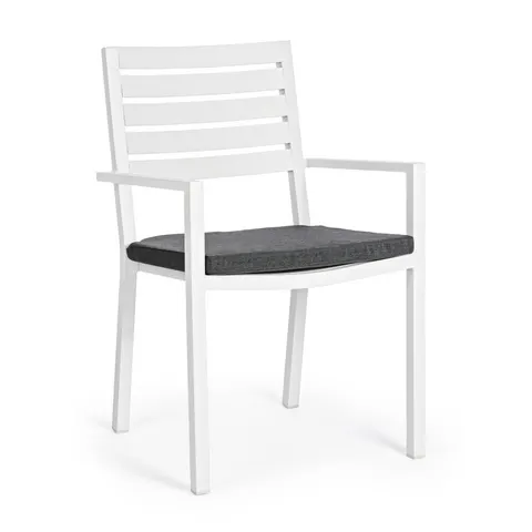 Bizzotto Conjunto de 2 sillas de aluminio , blanco – imagen 1