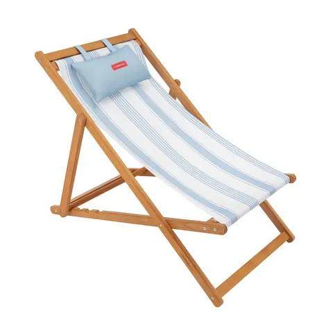 Flamingueo Silla playa madera reclinable azul – imagen 1