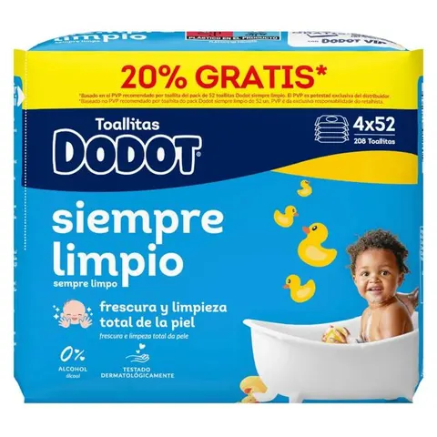 Dodot Toallitas 208 Uds – imagen 1
