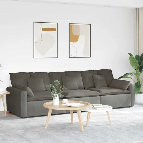vidaXL Canapé modulable avec coussins gris clair – 641212 – image 1