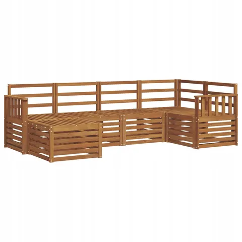 vidaXL Ensemble de canapés d'extérieur 6 pc 5 place Naturel – 531438 – image 1