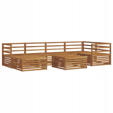 vidaXL Ensemble de canapés d'extérieur 7 pc 6 place Naturel – 545237 – image 1