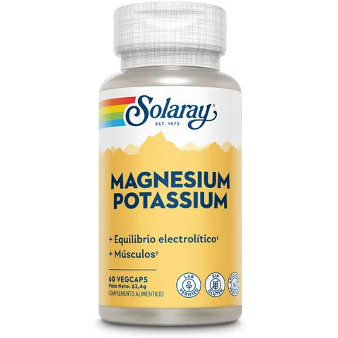 Solaray magnesium potassium 60 veg caps – imagen 1