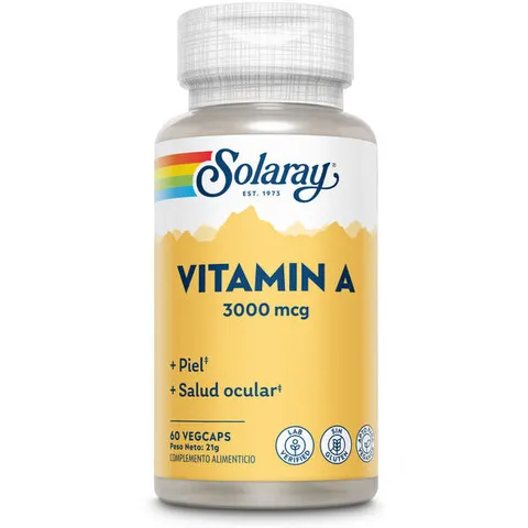 Solaray vitamina a 3000mcg 60vcap. – imagen 1