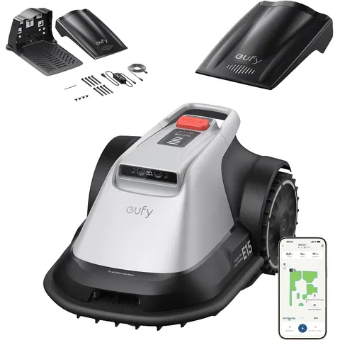 eufy Robotgrasmaaier E15 met eufy laadstation-combinatie voor robotmaaier – afbeelding 1