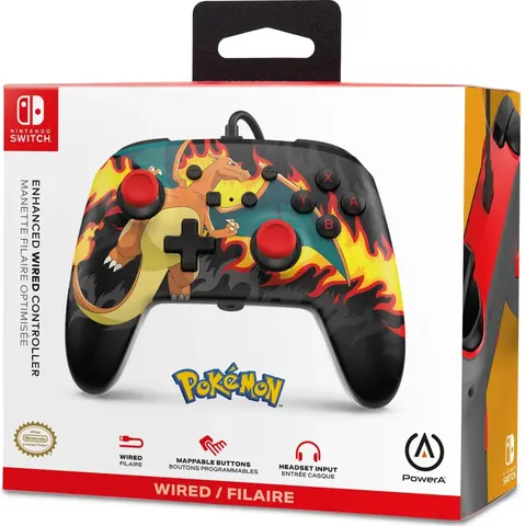 PowerA Bedrade Controller - Nintendo Switch - Charizard Firestorm - 3m USB-kabel – afbeelding 1
