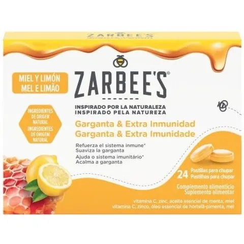 Zarbees Gargnt & Inmu Limón Miel 24 Comprimidos – imagen 1