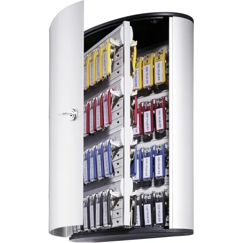Durable Key Safe 72 Lock Box Holds 72 Keys Includes 6 Key Clips Silver – image 1