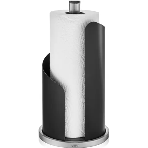 GEFU Curve Designer Kitchen Roll Holder in Black – image 1