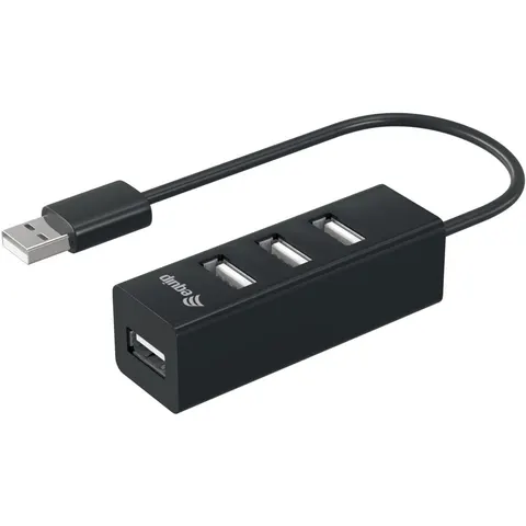 Equip 128955 interface hub USB 2.0 480 Mbit/s Zwart – afbeelding 1