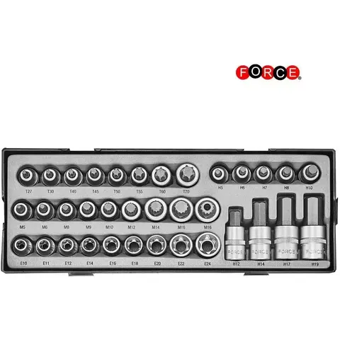 1/2" Doppenset Torx - Inbus - Spline 35 delig – afbeelding 1