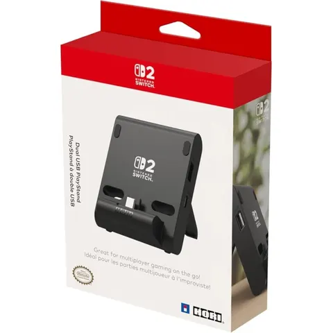 HORI Nintendo Switch 2 Dual USB, PlayStand, Schwarz – Bild 1