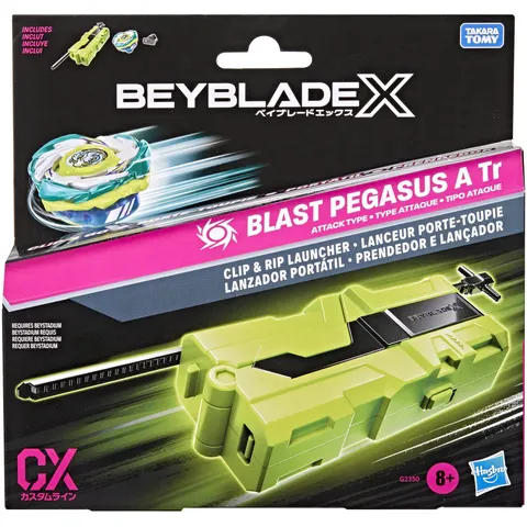 Beyblade X Clip & Rip Launcher Set with Blast Pegasus – image 1