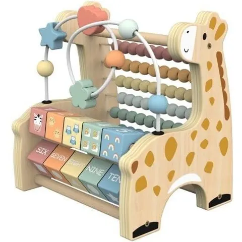 Tooky Toys Wooden Learning Giraffe - Early Education Toy for Babies - Develops Problem-Solving Skills and Hand-Eye Coordination – image 1