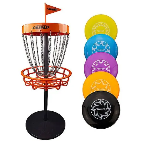 GURU Disc Golf Mini Basket-Set inkl. 5 Scheiben rot B – Bild 1