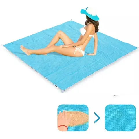 Strand-/picknickkleed - 200x200 cm - Blauw – afbeelding 1