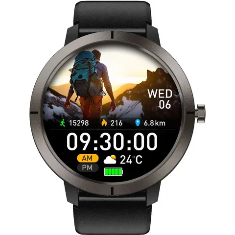 INF GPS Smartwatch mit Multi-Satellitenpositionierung, AMOLED-Bildschirm & Bluetooth-Anruf Schwarz – Bild 1