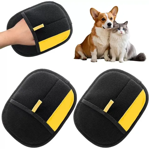 INF 2er-Pack Tierhaarentferner-Handschuhe - Doppelseitig, Wiederverwendbare Fussel- und Fellreinigungshandschuhe – Bild 1