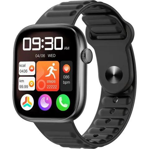 INF Multifunktionale Smartwatch mit Bluetooth-Anrufen, Herzfrequenz- und Schlafüberwachung Schwarz – Bild 1