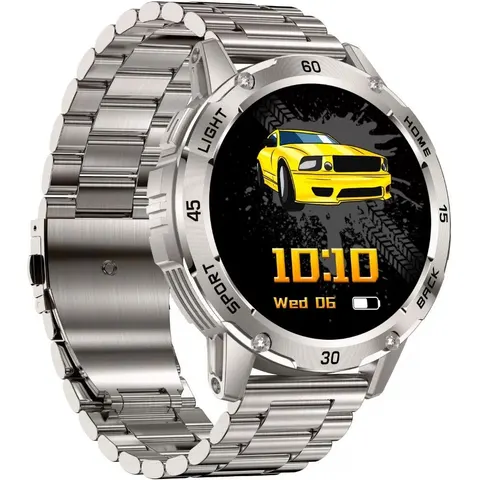 INF Multifunktionale Smartwatch mit Herzfrequenz- und Blutsauerstoffmessung kompatibel mit Huawei, Samsung, APPLE, Garmin Silber – Bild 1