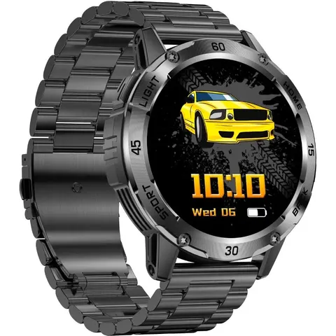 INF Multifunktionale Smartwatch mit Herzfrequenz- und Blutsauerstoffmessung kompatibel mit Huawei, Samsung, APPLE, Garmin Schwarz – Bild 1