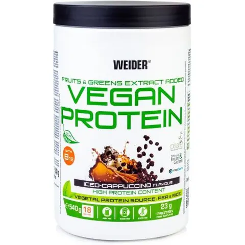 Weider Proteína Vegana Cappuccino 540 gr – imagen 1
