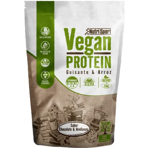 Nutrisport Vegan Protein 468 gr Choco Avellanas – imagen 1