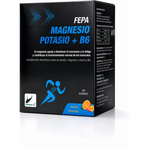 Fepadiet Magnesio + Potasio + B6 20 sobres – imagen 1
