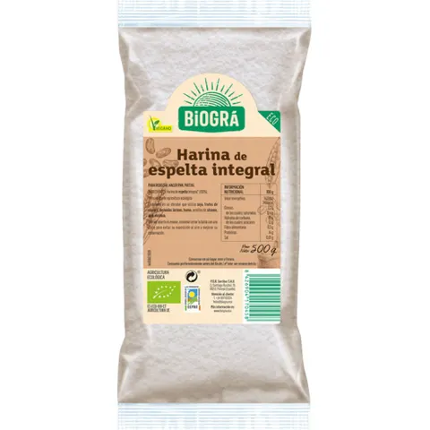Biogra Harina de Espelta integral 500 gr – imagen 1