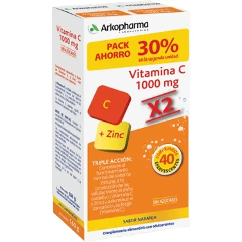 Arkopharma Vitamina C 1000 mg Efervescente 2 X20 comp – imagen 1
