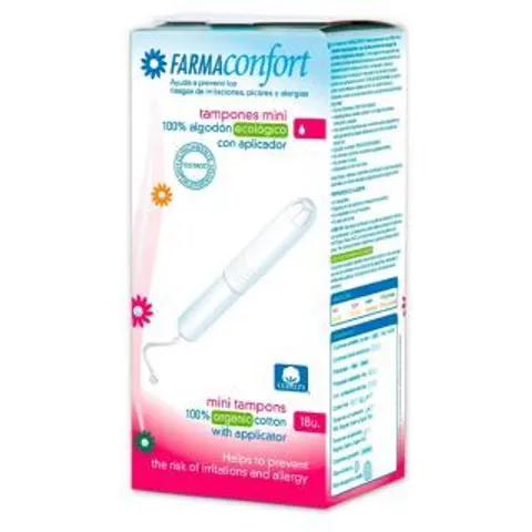 FARMACONFORT Tampon 100% Algodón Mini 18 uds – imagen 1